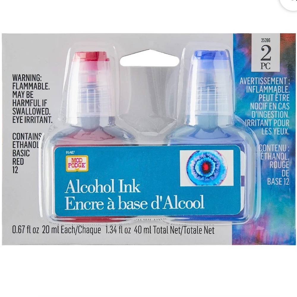 Mod Podge Resin Alcohol Inks, Red and Navy Blue, 2 Bottles Per Pack 2 Packs NEW